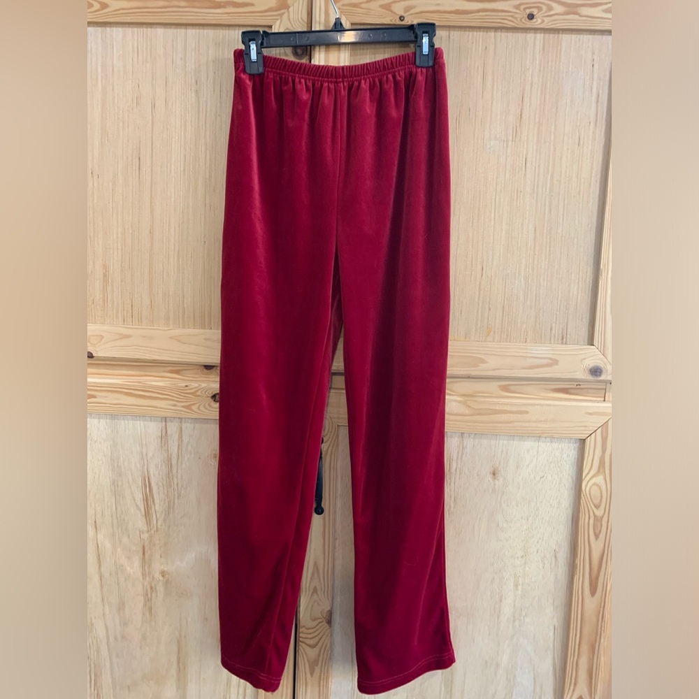 Kelly Scott red velvety velour pants size S